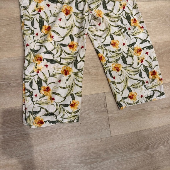 Kensie Jeans 100% Linen Floral Print Jumpsuit Relaxed Boho Lagenlook Sz Large - Picture 12 of 12